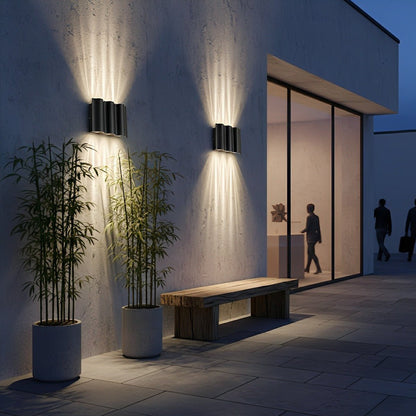 Modern Water Ripple LED Wall Sconce Light with Up & Down Lighting | Durable Design for Outdoor Use
