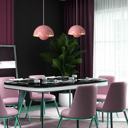 Dome Hanging Lamp with Adjustable Cord E27 Socket for Dining Room Kitchen Island Bar Counter Nordic Metal Shade Overhead Fixture LED Ready