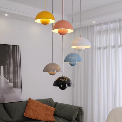 Dome Hanging Lamp with Adjustable Cord E27 Socket for Dining Room Kitchen Island Bar Counter Nordic Metal Shade Overhead Fixture LED Ready