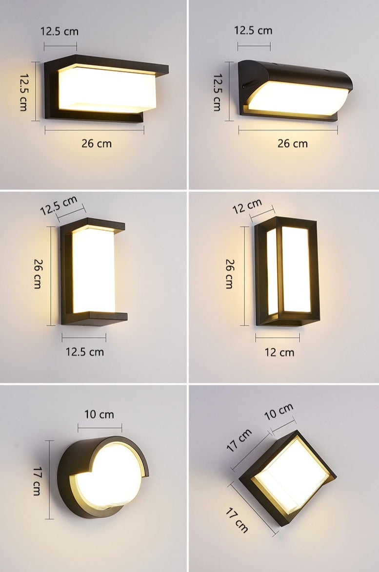 Motion Sensor Outdoor Wall Light 18W Dusk-to-Dawn Porch Security Sconce Weatherproof Black Aluminum for Garden Entryway Path Lighting