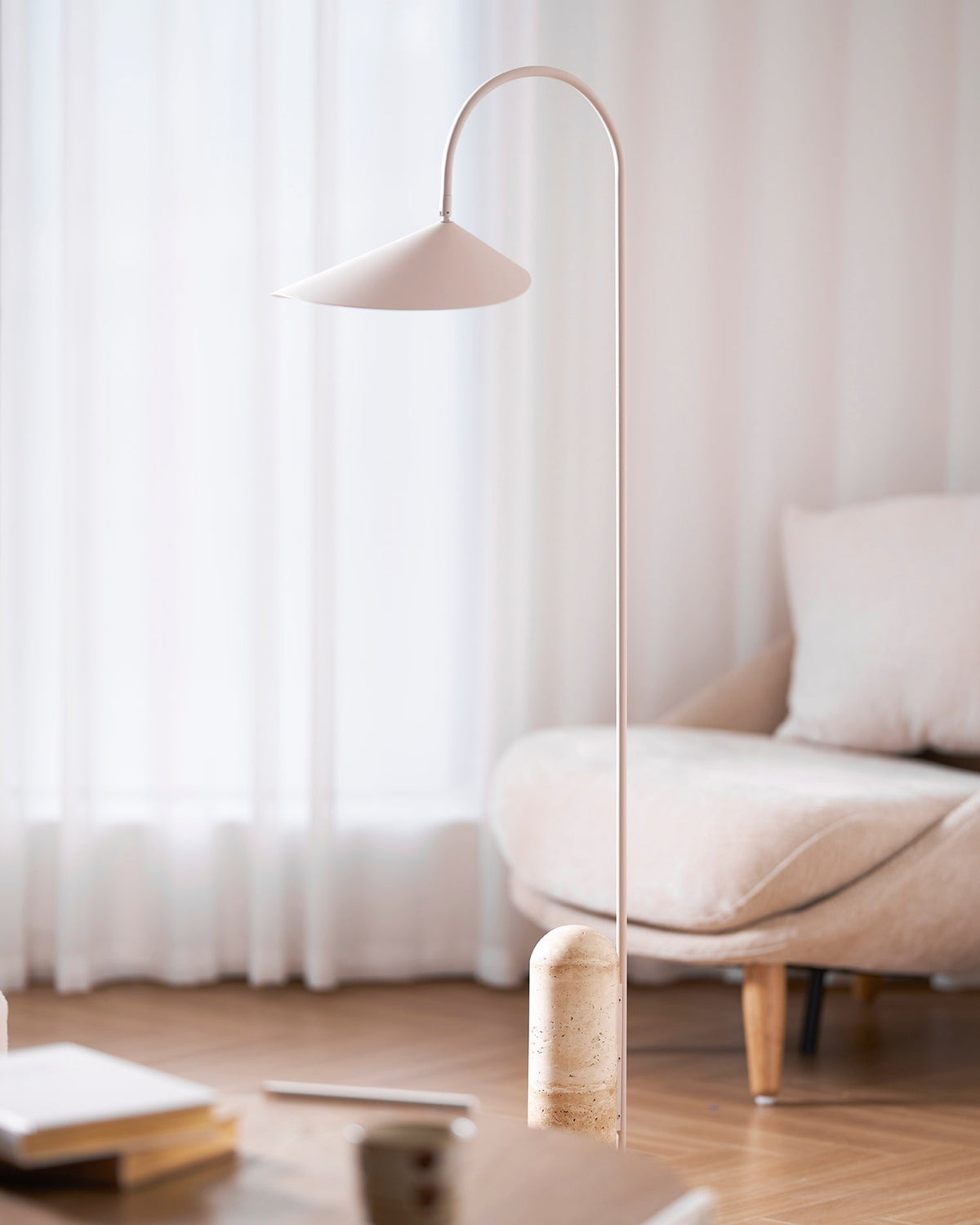 Arched Reading Floor Lamp with Marble Base – Modern Black Metal Accent Light for Living Room, Bedroom & Home Office