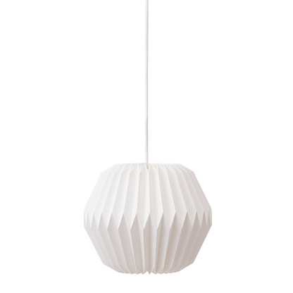 13-Inch Acrylic Hanging Lamp White Pleated Texture E27 Socket Adjustable Height Bedroom Dining Room Overhead Fixture Scandinavian Style Soft