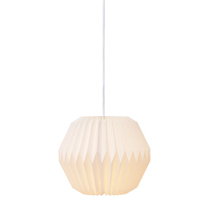 13-Inch Acrylic Hanging Lamp White Pleated Texture E27 Socket Adjustable Height Bedroom Dining Room Overhead Fixture Scandinavian Style Soft