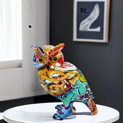 Moonlit Owl Decorative Wall Sculpture – Ethereal Resin Art for Serene Home Décor