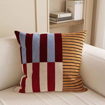 Mosaic Striped Cushion Cover - Colorful modern, Double-Sided Print