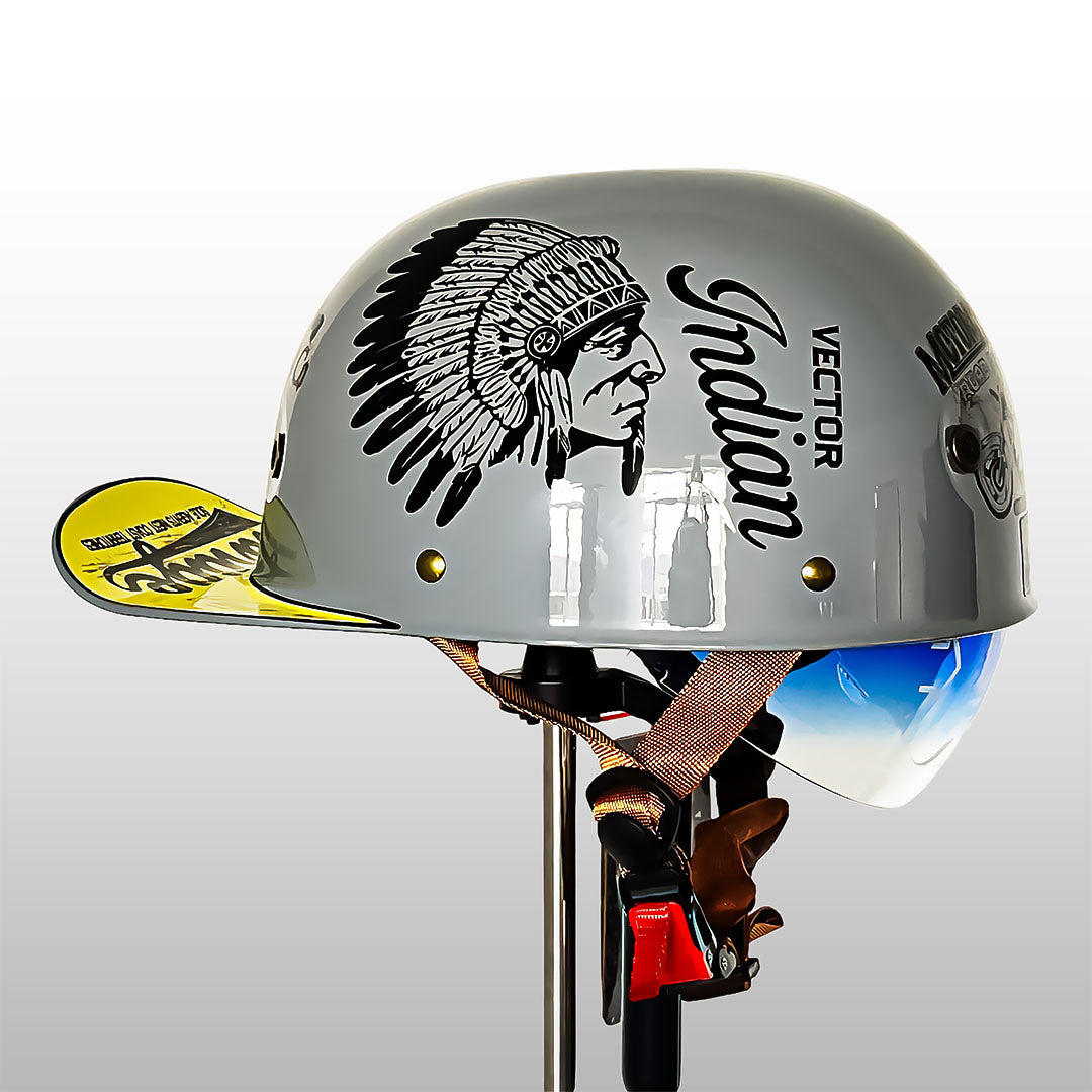 Moto Helmet Cap Style, Lightweight Helmet with DOT and ECE Certification, Open Face Motorcycle Half Helmet for Men