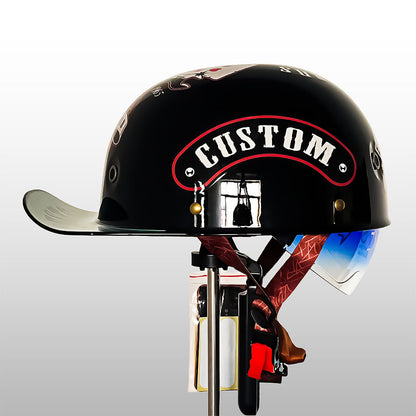 Moto Helmet Cap Style, Lightweight Helmet with DOT and ECE Certification, Open Face Motorcycle Half Helmet for Men