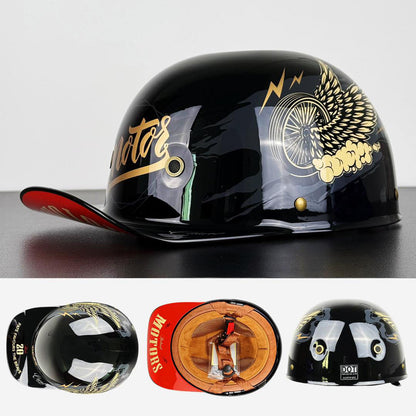 Moto Baseball Helmet | Stylish Half-Helmet with DOT & ECE Certification | Comfortable Protection for Daily Riding