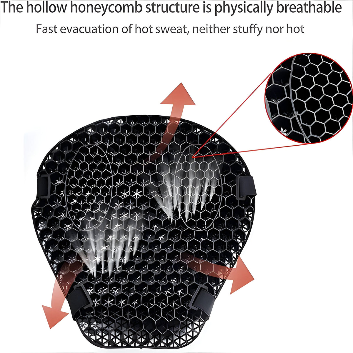 Gel Motorcycle Seat Cushion with Shock Absorption for Long Rides – Breathable Honeycomb Design, Non-Slip Bottom, Universal Fit for Touring