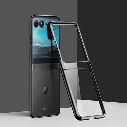 Clear Protective Case for Motorola Razr Plus Foldable Phone with Electroplated Edge Trim