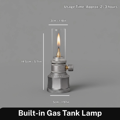 Butane Gas Lantern Aluminum Portable Outdoor Light Camping Hiking Backpacking Adjustable Flame Manual Ignition Vintage Design Travel Gear Em