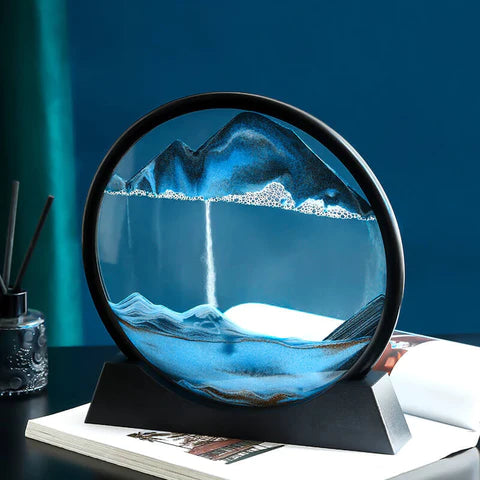 Moving Sand Art Sculpture with LED Light | Calming Desk Decoration for Relaxation