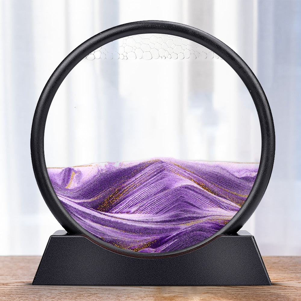Moving Sand Art Sculpture with LED Light | Calming Desk Decoration for Relaxation