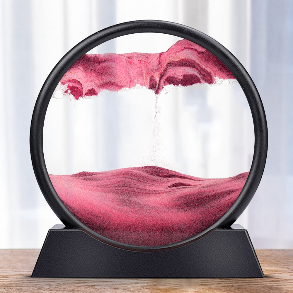 Moving Sand Art Sculpture with LED Light | Calming Desk Decoration for Relaxation