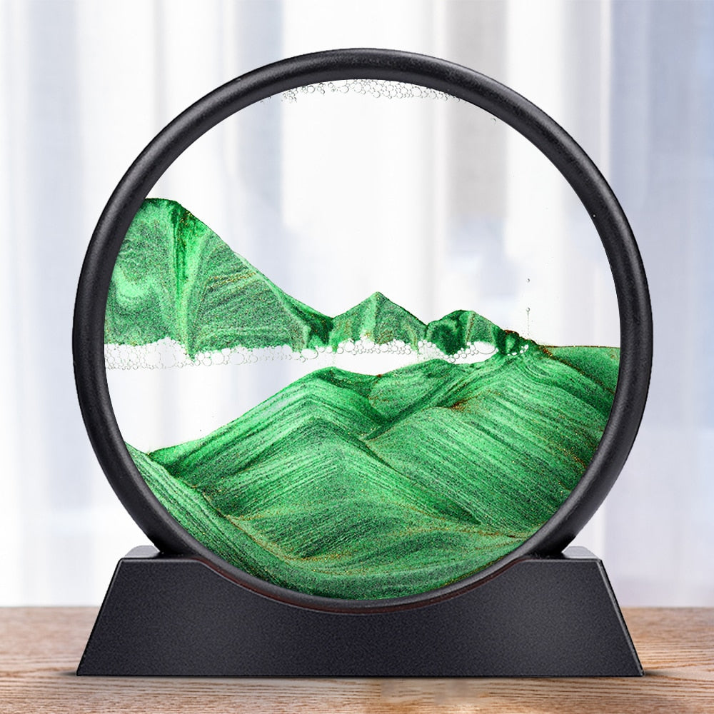 Moving Sand Art Sculpture with LED Light | Calming Desk Decoration for Relaxation