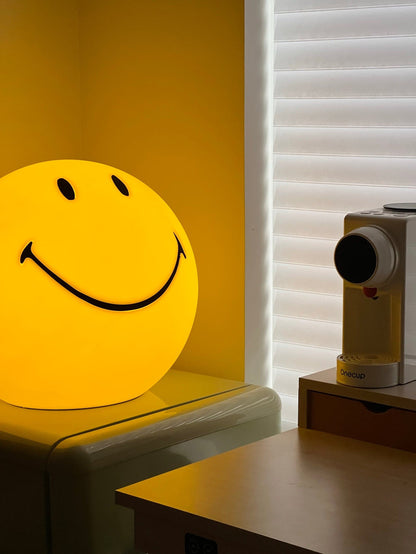 Cheerful Glow Night Light for Kids | 9 in Polypropylene LED Desk Lamp Yellow USB Rechargeable Bedside Reading Light Playroom Decor Nursery A