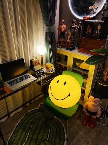Cheerful Glow Night Light for Kids | 9 in Polypropylene LED Desk Lamp Yellow USB Rechargeable Bedside Reading Light Playroom Decor Nursery A
