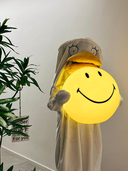 Cheerful Glow Night Light for Kids | 9 in Polypropylene LED Desk Lamp Yellow USB Rechargeable Bedside Reading Light Playroom Decor Nursery A