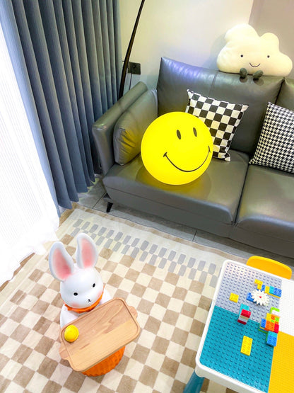 Cheerful Glow Night Light for Kids | 9 in Polypropylene LED Desk Lamp Yellow USB Rechargeable Bedside Reading Light Playroom Decor Nursery A