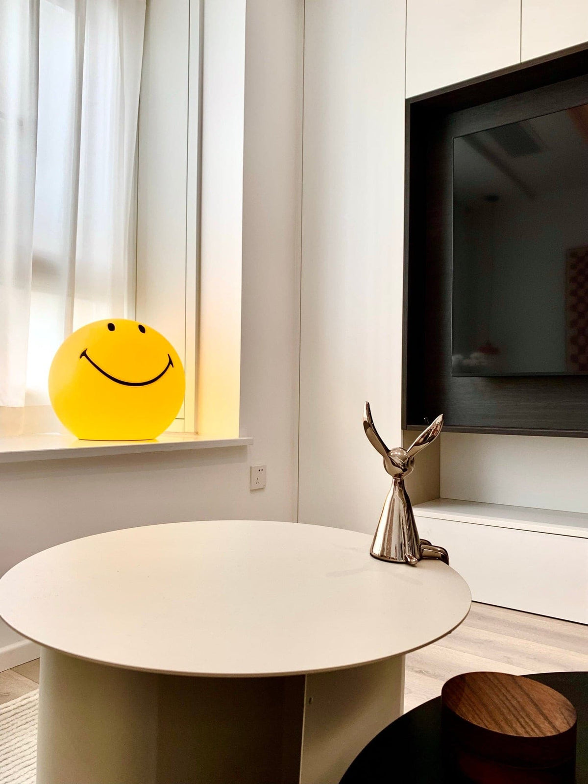 Cheerful Glow Night Light for Kids | 9 in Polypropylene LED Desk Lamp Yellow USB Rechargeable Bedside Reading Light Playroom Decor Nursery A