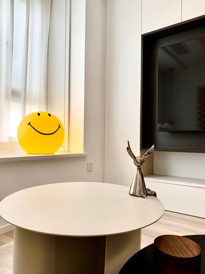 Cheerful Glow Night Light for Kids | 9 in Polypropylene LED Desk Lamp Yellow USB Rechargeable Bedside Reading Light Playroom Decor Nursery A