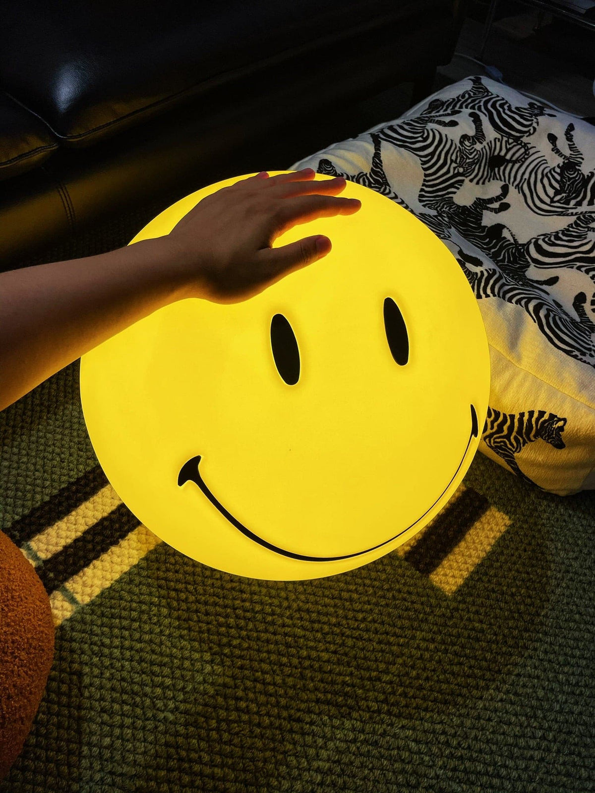 Cheerful Glow Night Light for Kids | 9 in Polypropylene LED Desk Lamp Yellow USB Rechargeable Bedside Reading Light Playroom Decor Nursery A