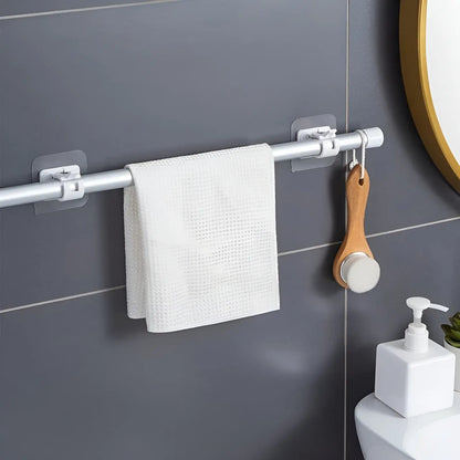 Adhesive Curtain Rod Holders No-Drill Wall Brackets 4-Pack for Windows & Drapery Damage-Free Installation Quick Mount