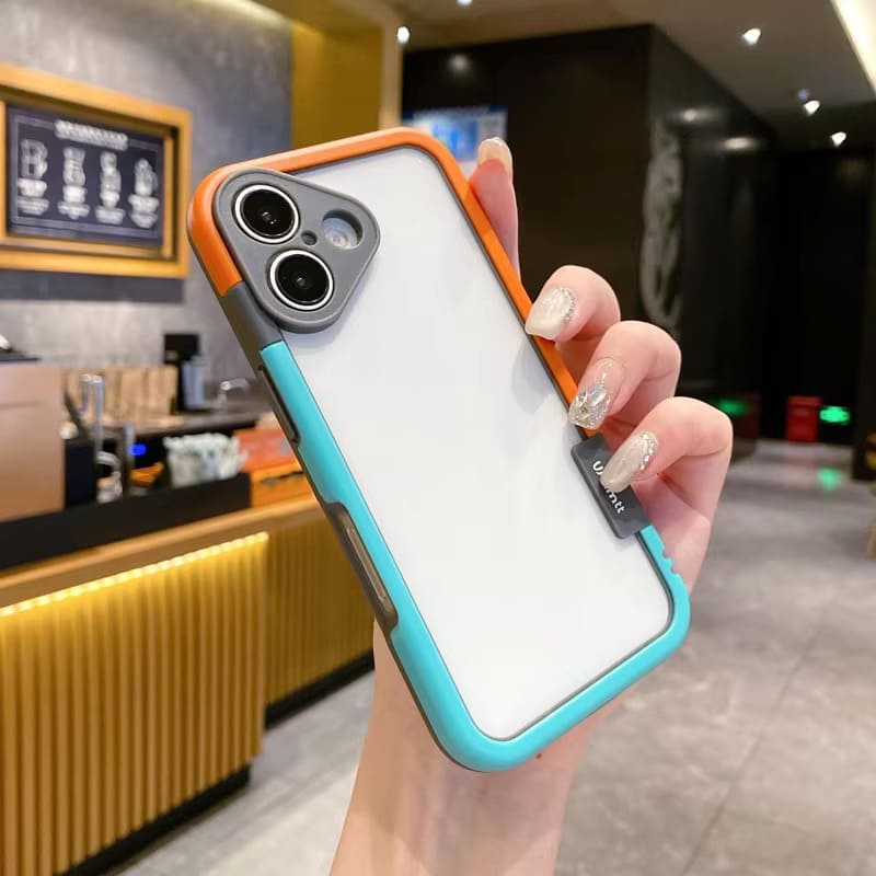 Dual-Tone Protective iPhone Case with Raised Camera Ring – Shock-Absorbing Silicone Frame for All iPhone 13 14 15 16 17 Series Air Pro Max