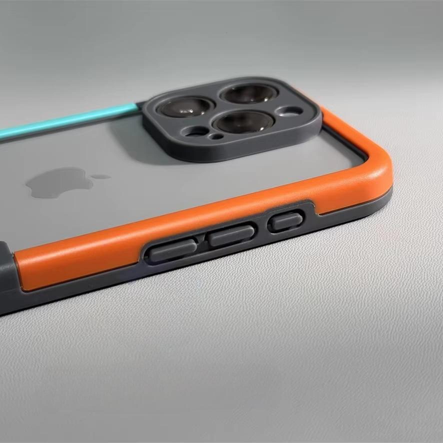 Dual-Tone Protective iPhone Case with Raised Camera Ring – Shock-Absorbing Silicone Frame for All iPhone 13 14 15 16 17 Series Air Pro Max