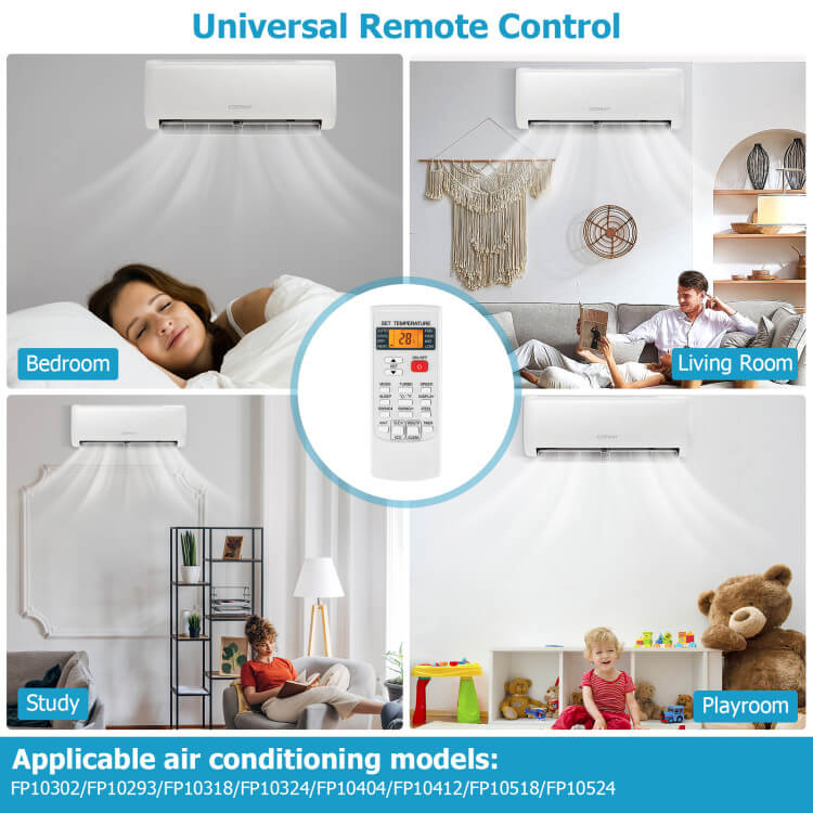 Remote Control for Air Conditioner, Universal Remote Control with Digital Display, Infrared AC Remote for Mini Split