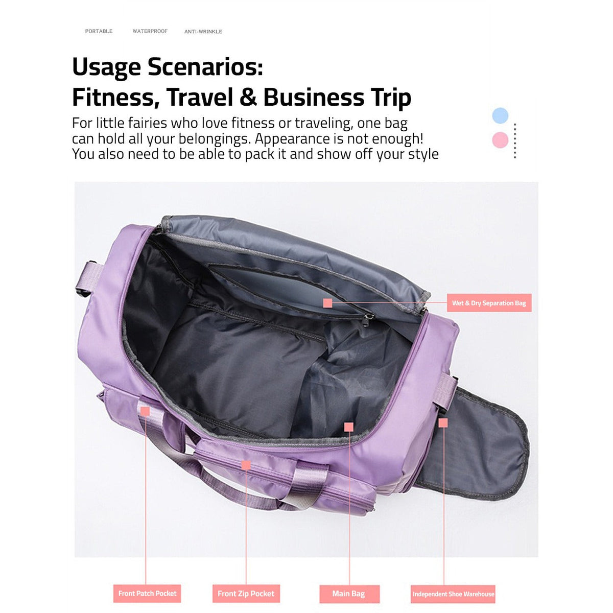 Gym Duffle Bag with Shoe Compartment – Multi-Pocket Travel Duffel for Sports & Weekends