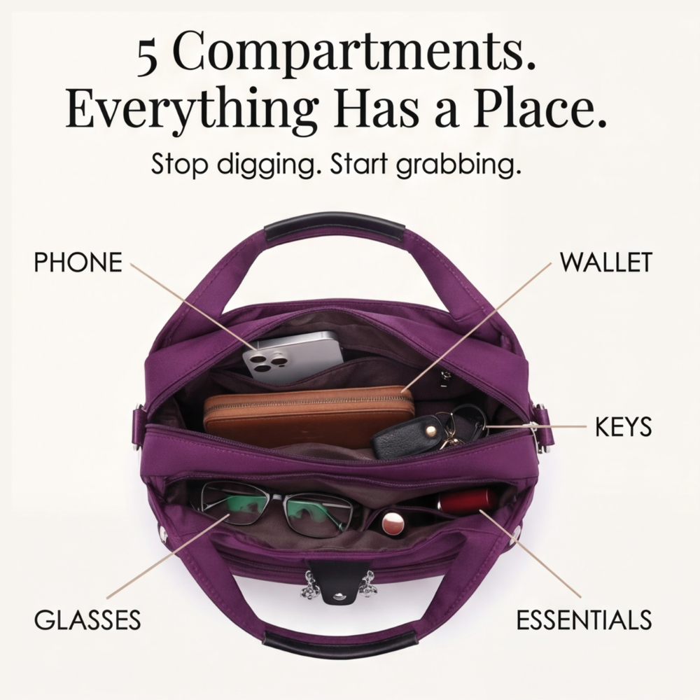 Multi Pocket Crossbody Bag with Anti-Theft Pocket | Compact Design for Effortless Organization