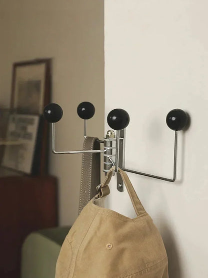 Metal Entry Hook Rail with Round Pegs Black White Green Red for Entryway Bedroom Bath Hanging Towels Coats Bags Accessories