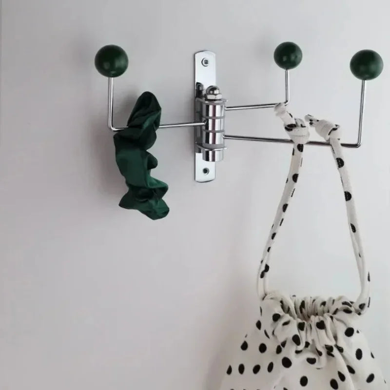 Metal Entry Hook Rail with Round Pegs Black White Green Red for Entryway Bedroom Bath Hanging Towels Coats Bags Accessories