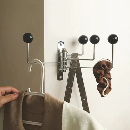 Metal Entry Hook Rail with Round Pegs Black White Green Red for Entryway Bedroom Bath Hanging Towels Coats Bags Accessories