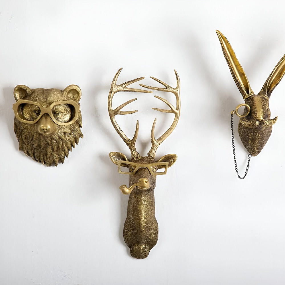 Resin Animal Wall Hook Hanger for Coats Keys Scarves Entryway Bedroom Living Room Decorative Sculpture Storage Organizer Home Décor Accent
