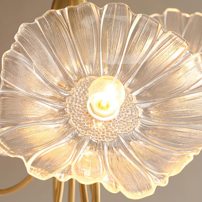 Frosted Glass Floral Flush Mount Ceiling Fixture 3-6 Light Semi-Flush Fixture for Bedroom Living Room Dining Room | Modern Decorative Overhe