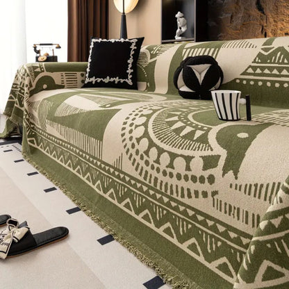 Mystic Sofa Cover - Soft Chenille, Tribal Pattern