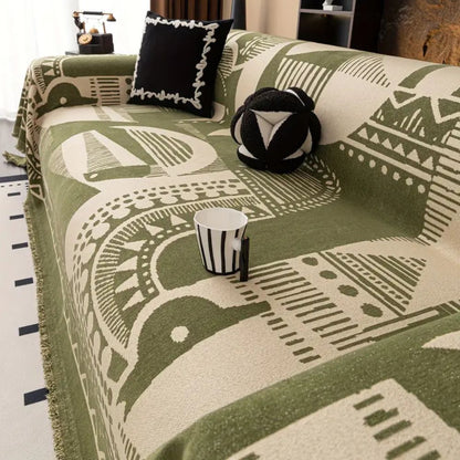 Mystic Sofa Cover - Soft Chenille, Tribal Pattern