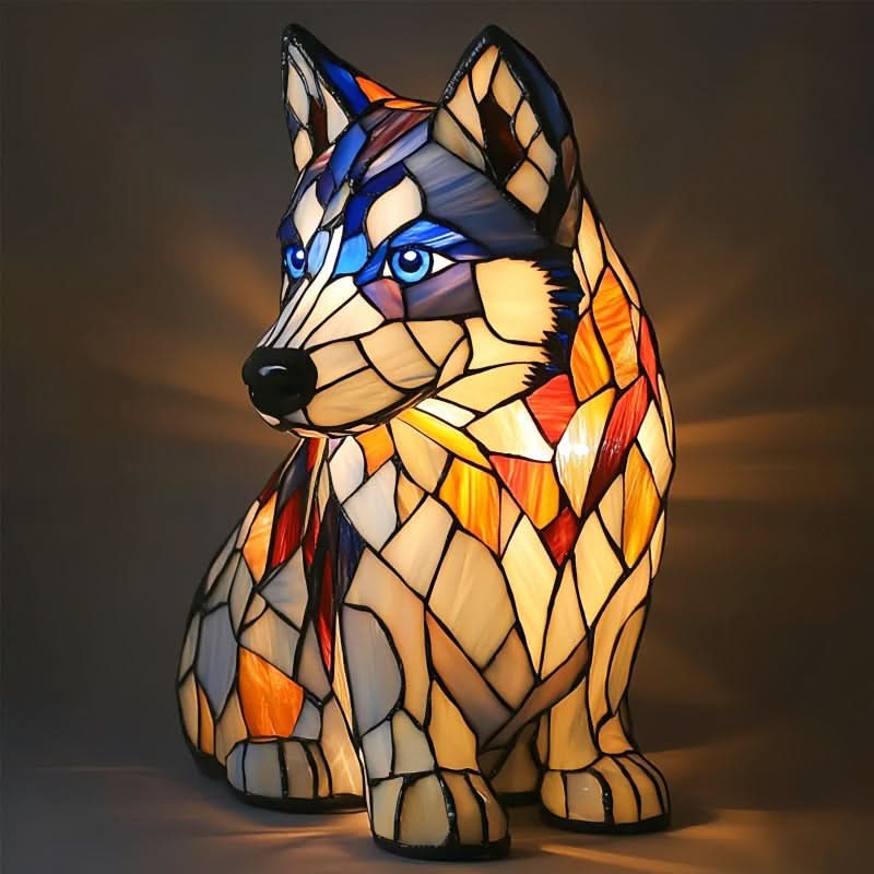 USB Powered Dog Breed LED Night Light 6 in Accent Lamp Warm Glow for Bedroom Nightstand Desk Shelf Decor Puppy Sculpture Chihuahua Corgi Dac