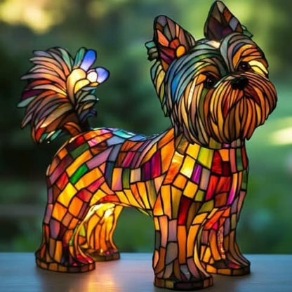 USB Powered Dog Breed LED Night Light 6 in Accent Lamp Warm Glow for Bedroom Nightstand Desk Shelf Decor Puppy Sculpture Chihuahua Corgi Dac