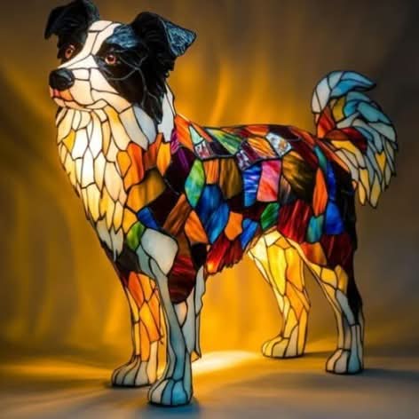 USB Powered Dog Breed LED Night Light 6 in Accent Lamp Warm Glow for Bedroom Nightstand Desk Shelf Decor Puppy Sculpture Chihuahua Corgi Dac