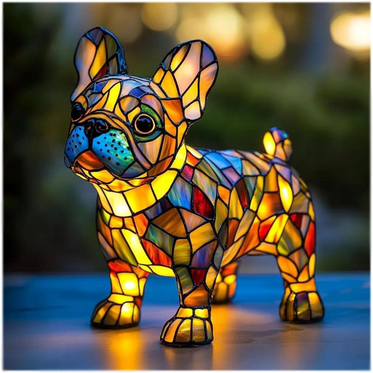 USB Powered Dog Breed LED Night Light 6 in Accent Lamp Warm Glow for Bedroom Nightstand Desk Shelf Decor Puppy Sculpture Chihuahua Corgi Dac