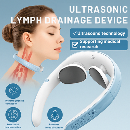Cordless Handheld Lymphatic Drainage Massager with Ultrasonic Vibration for Neck Shoulder Relief Body Contouring at Home Wellness Device