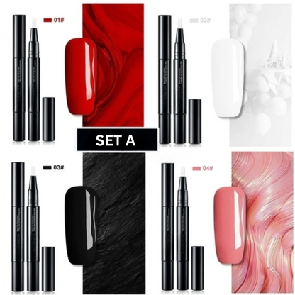 Gel Nail Art Pens Fast-Drying High-Pigment Formula for Precise Lines Ombre Gradients French Manicure Home Use 3-in-1 Polish