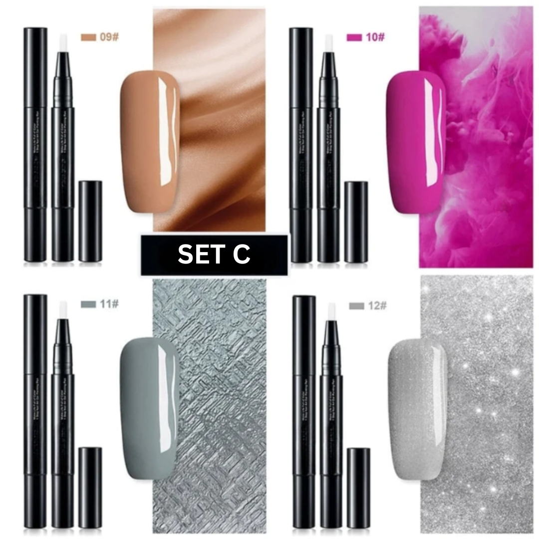 Gel Nail Art Pen Set | Precision Tip Polish Markers | Quick-Dry Formula for Clean Lines & Detailed Designs | Vibrant Colors for DIY