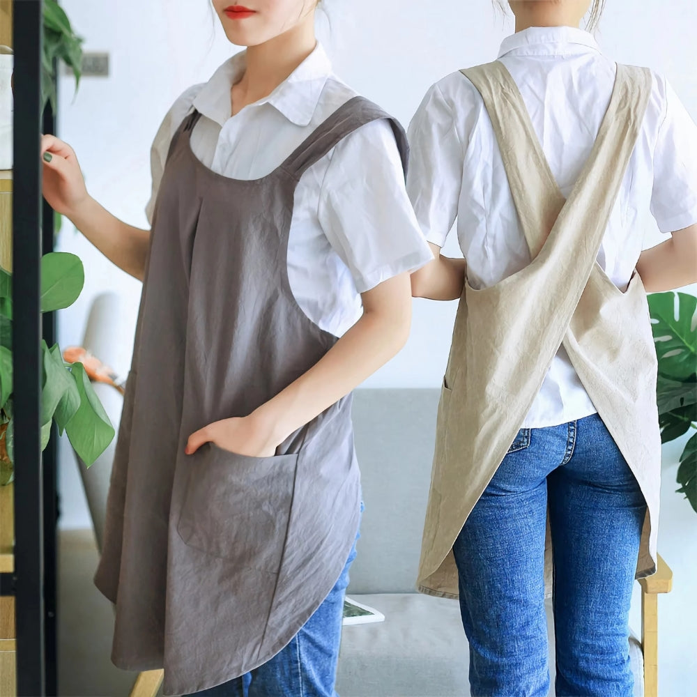 Narika – Korean-Inspired Cross-Back Apron Dress