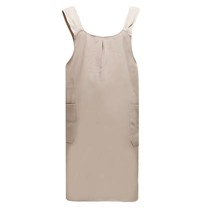 Cross-Back Cotton Apron Dress with Pockets for Kitchen, Garden & Crafts – Lightweight Linen-Blend Pinafore for Women, Adjustable Straps