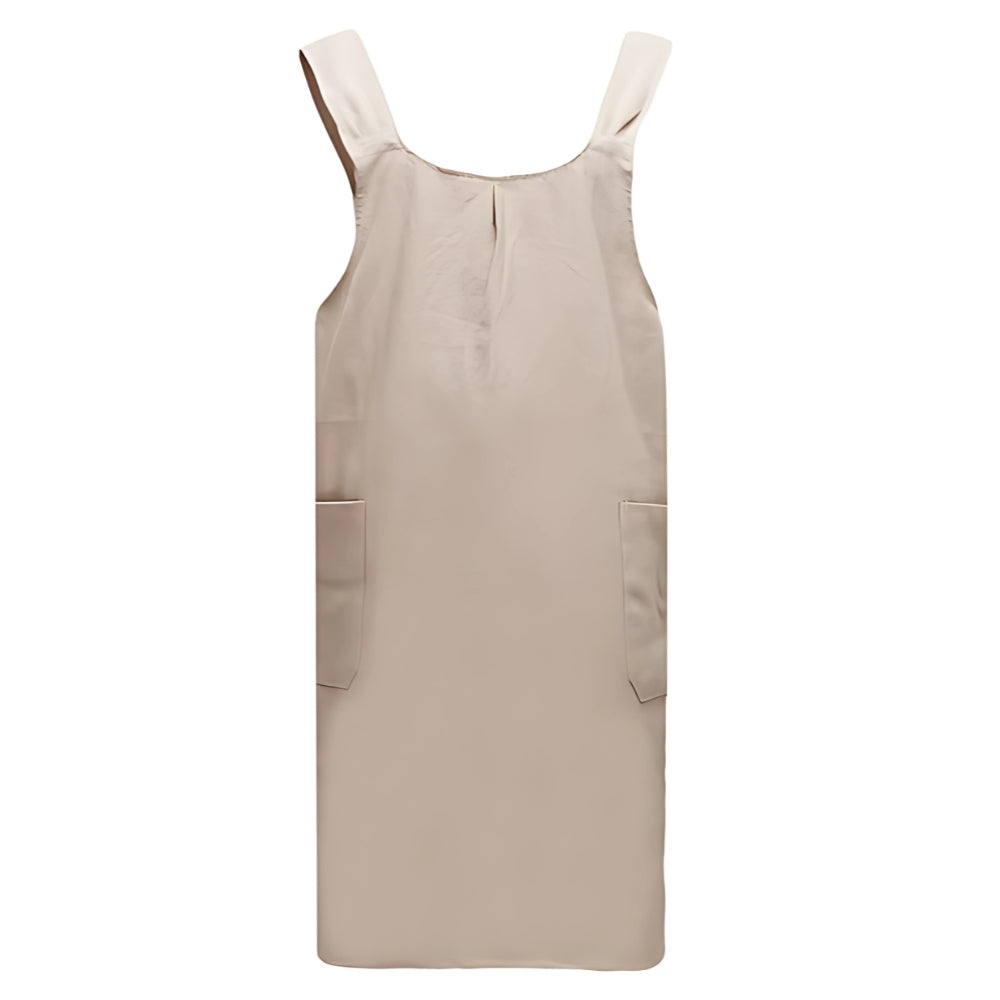 Cross-Back Cotton Apron Dress with Pockets for Kitchen, Garden & Crafts – Lightweight Linen-Blend Pinafore for Women, Adjustable Straps
