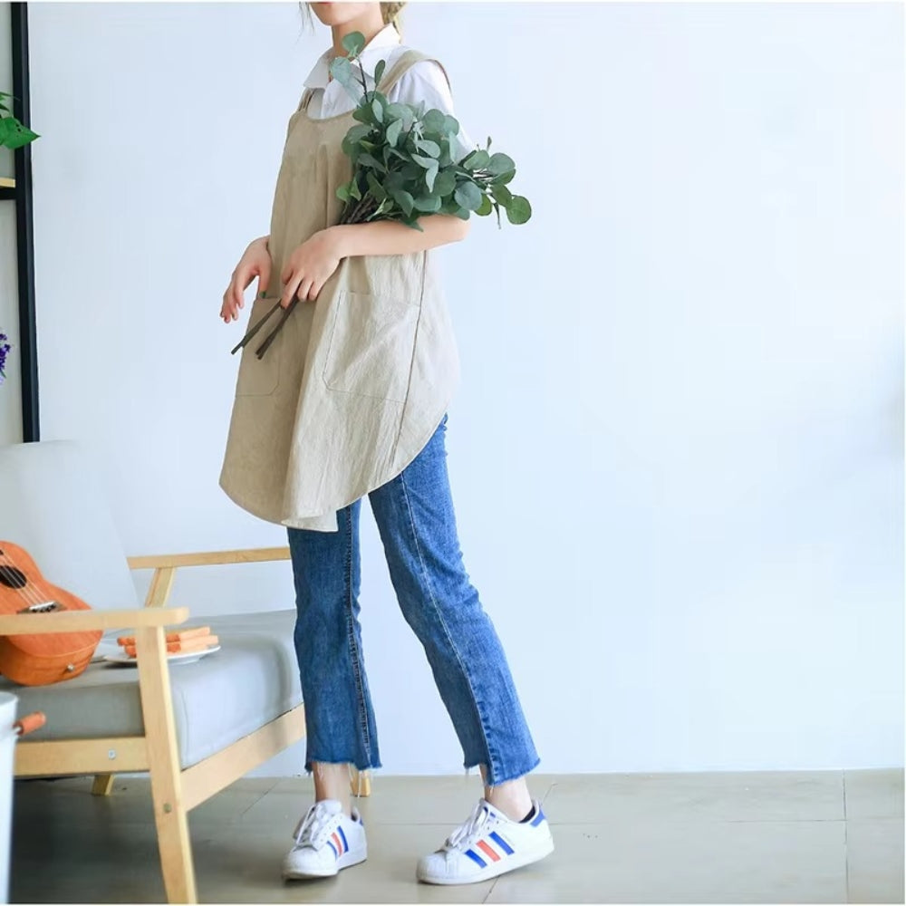 Narika – Korean-Inspired Cross-Back Apron Dress